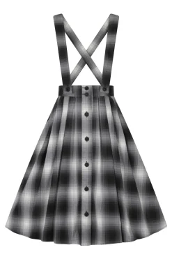 Hell Bunny Eddystone Pinafore Skirt Grey