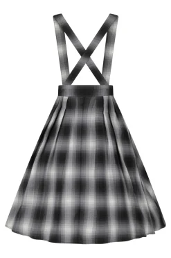 Hell Bunny Eddystone Pinafore Skirt Grey