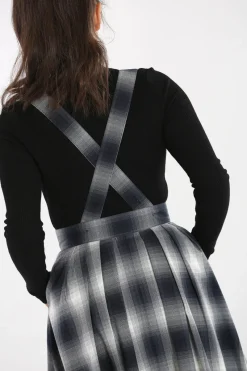 Hell Bunny Eddystone Pinafore Skirt Grey