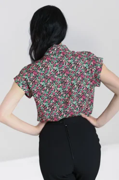 Hell Bunny Effie Shirt Black Outlet