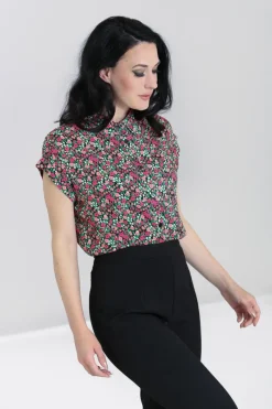 Hell Bunny Effie Shirt Black Outlet