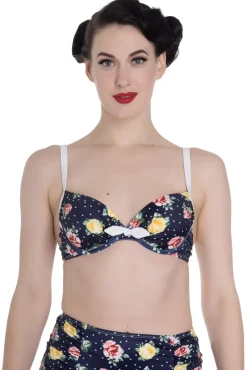 Hell Bunny Emma Bikni Top Navy Sale