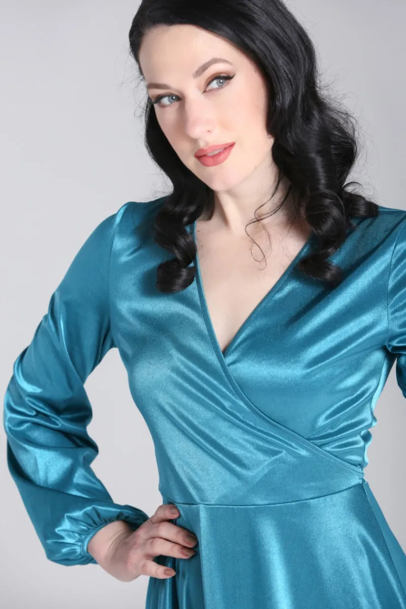 Hell Bunny Emmeline Dress Teal Outlet