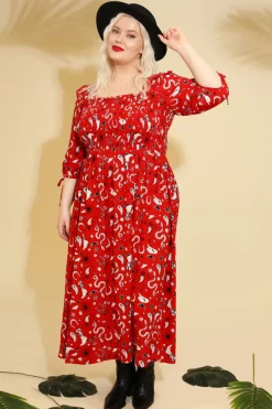 Hell Bunny Emmylou Maxi Dress Red