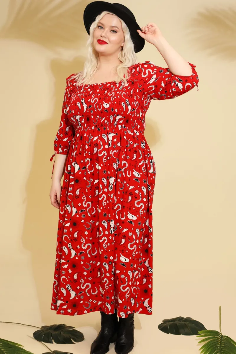 Hell Bunny Emmylou Maxi Dress Red
