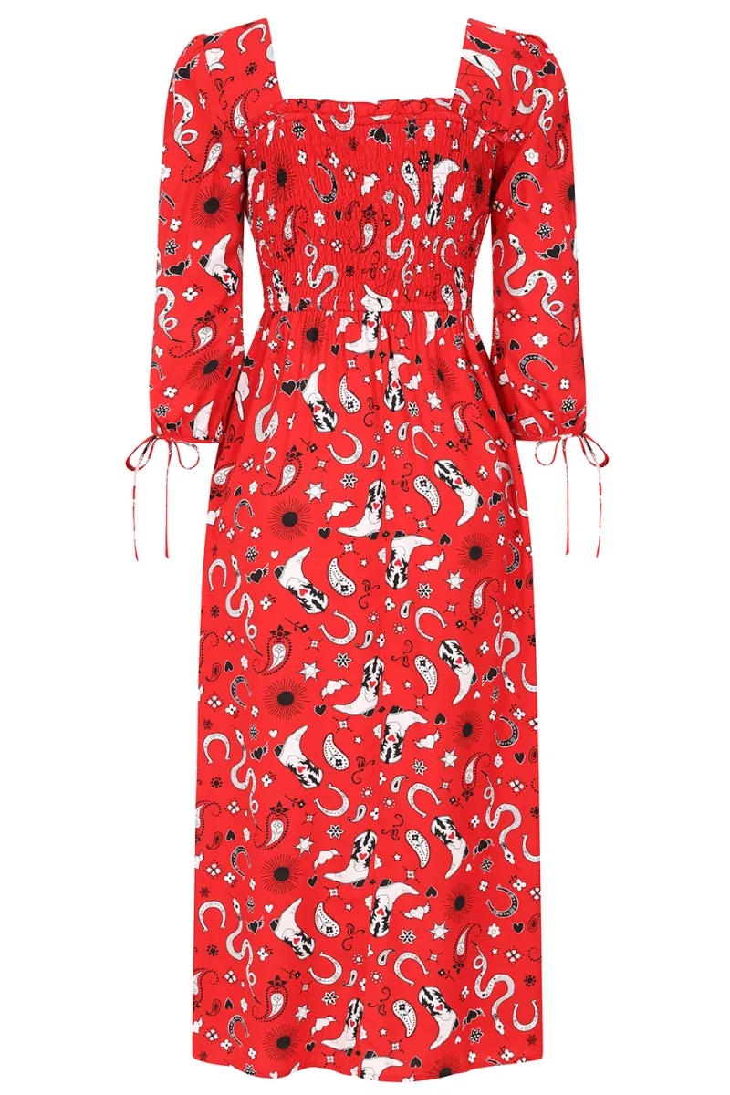 Hell Bunny Emmylou Maxi Dress Red