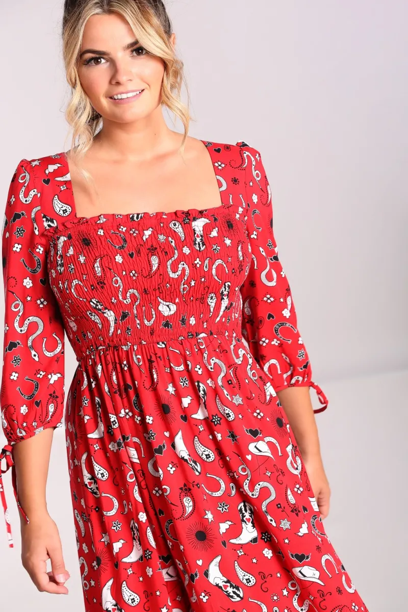 Hell Bunny Emmylou Maxi Dress Red