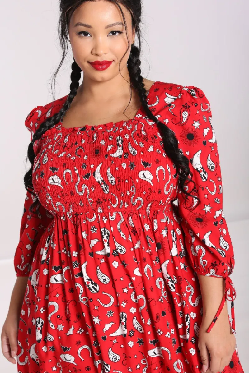 Hell Bunny Emmylou Maxi Dress Red