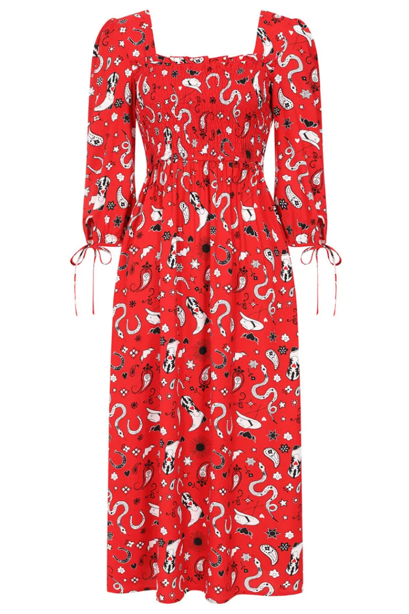 Hell Bunny Emmylou Maxi Dress Red