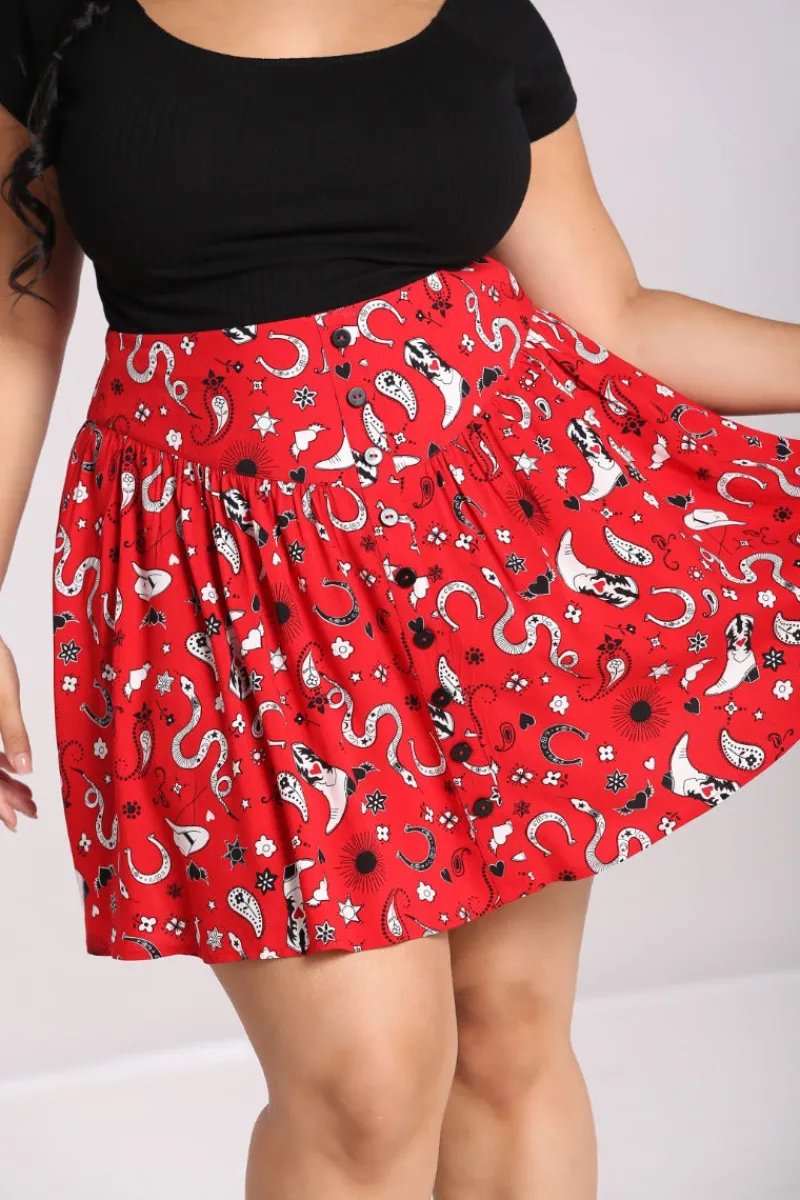 Hell Bunny Emmylou Skirt Red Best