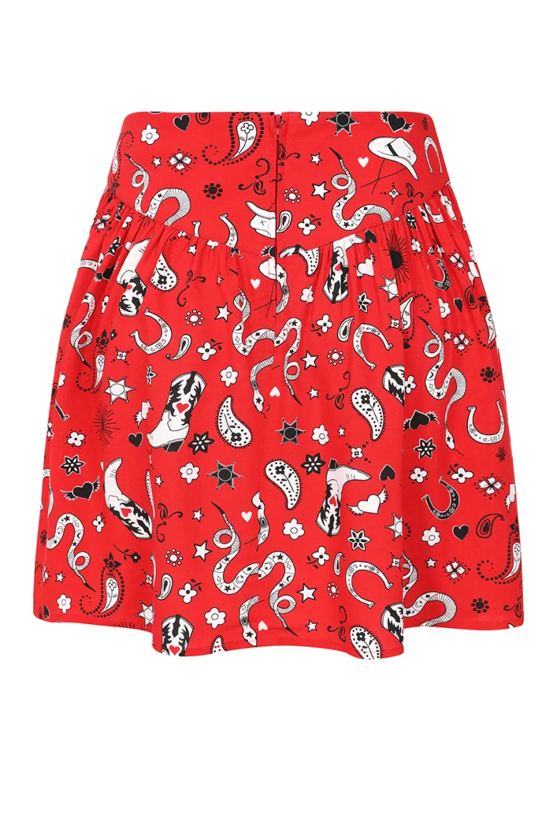 Hell Bunny Emmylou Skirt Red Best