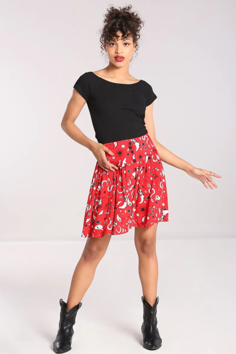 Hell Bunny Emmylou Skirt Red Best