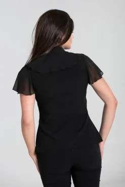 Hell Bunny Evanora Blouse Black New