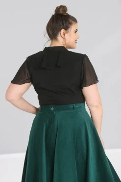Hell Bunny Evanora Blouse Black New