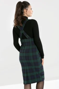 Hell Bunny Evelyn Pinafore Skirt Green New