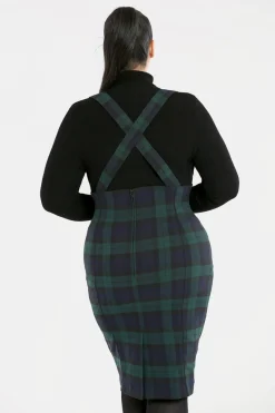 Hell Bunny Evelyn Pinafore Skirt Green New