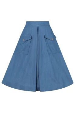 Hell Bunny Freddie Skirt Blue Discount