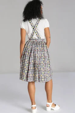 Hell Bunny Fruitylou Pinafore Skirt Black/White Best