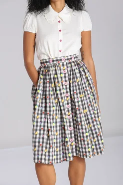 Hell Bunny Fruitylou Pinafore Skirt Black/White Best