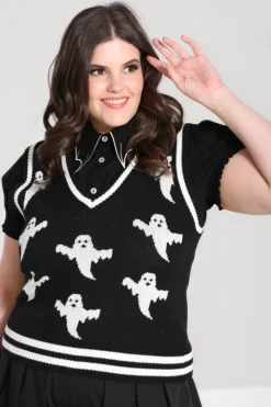 Hell Bunny Ghost Vest Top Black Best