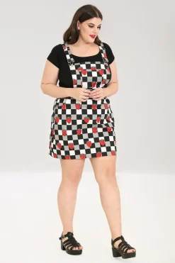 Hell Bunny Ginberry Pinafore dress Black Outlet