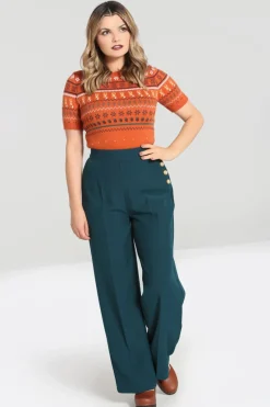 Hell Bunny Ginger Swing Trousers Blue Online