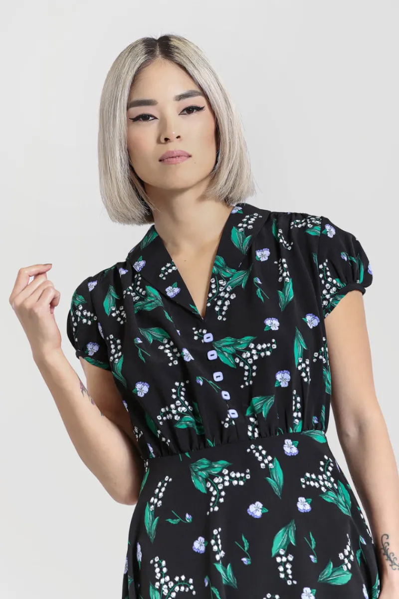 Hell Bunny Good Luck Mid Dress Black Clearance