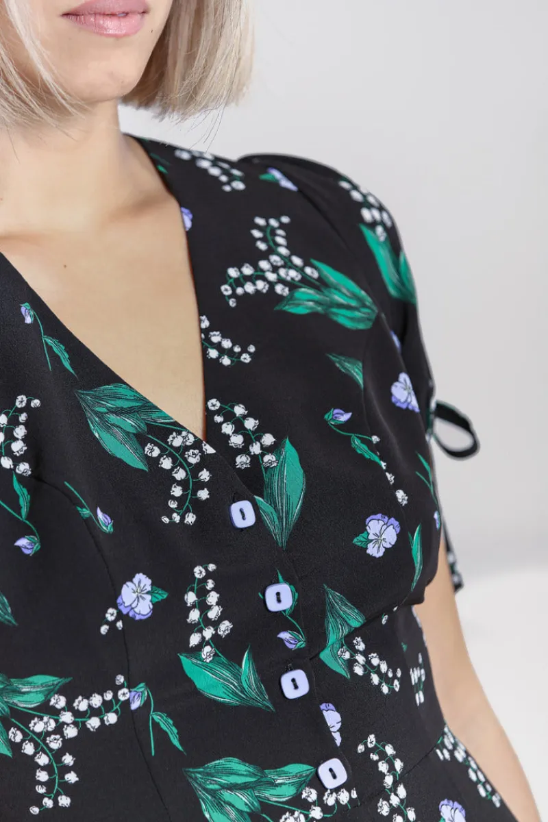 Hell Bunny Good Luck Playsuit Black Discount