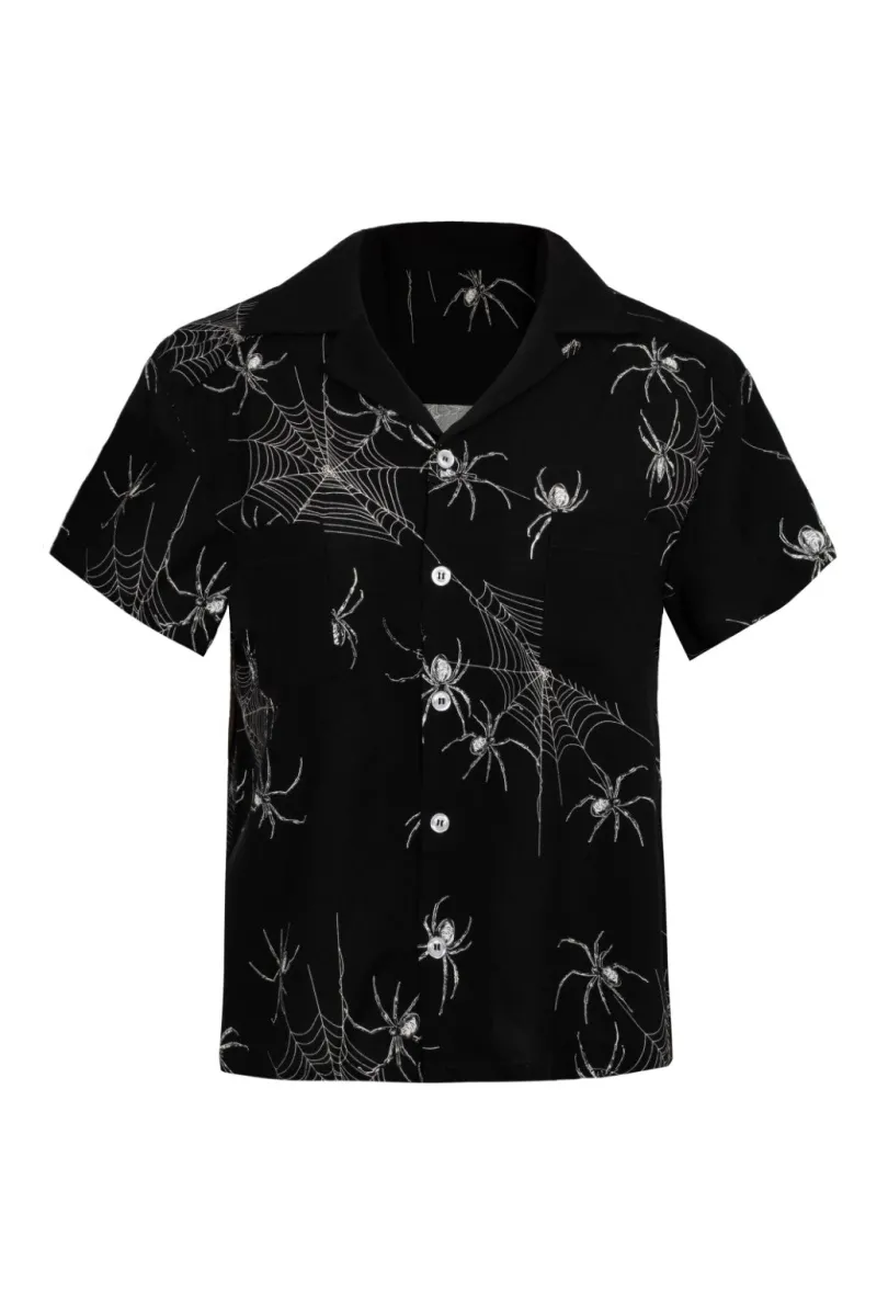 Hell Bunny Grungy Spider Shirt Black Hot
