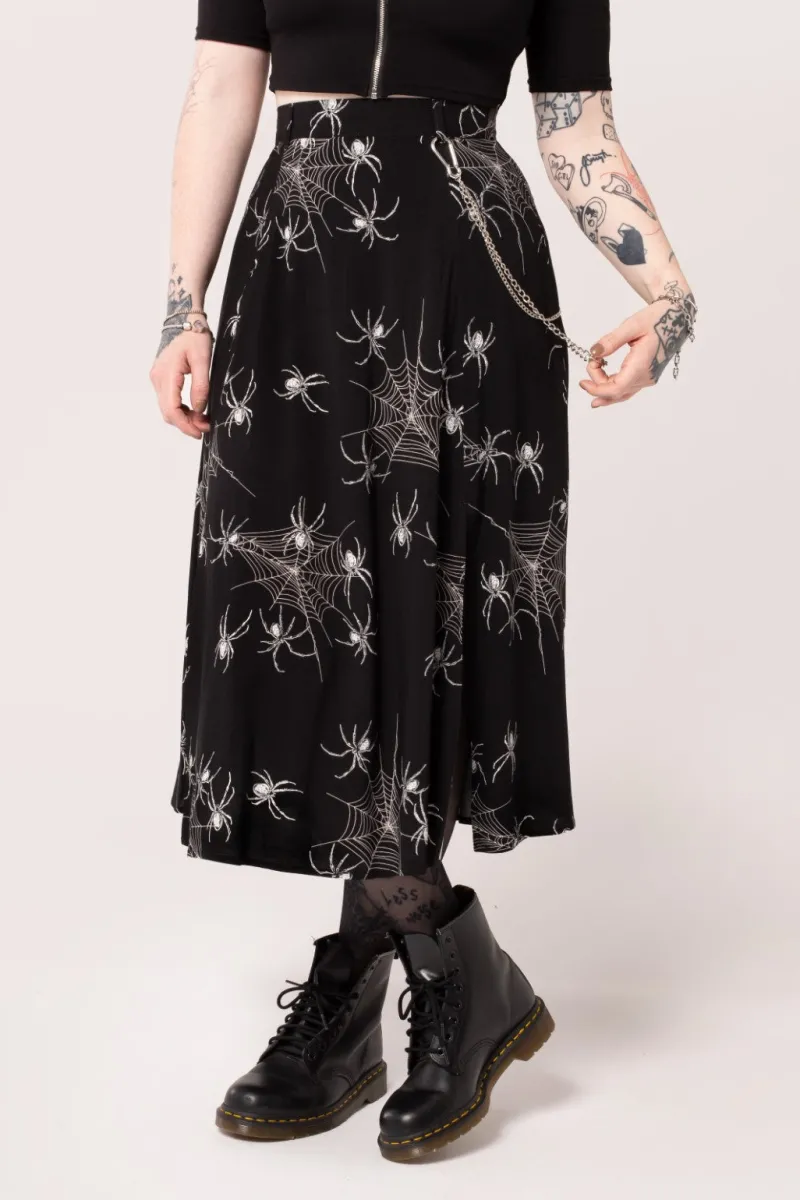 Hell Bunny Grungy Spider Skirt Black Discount