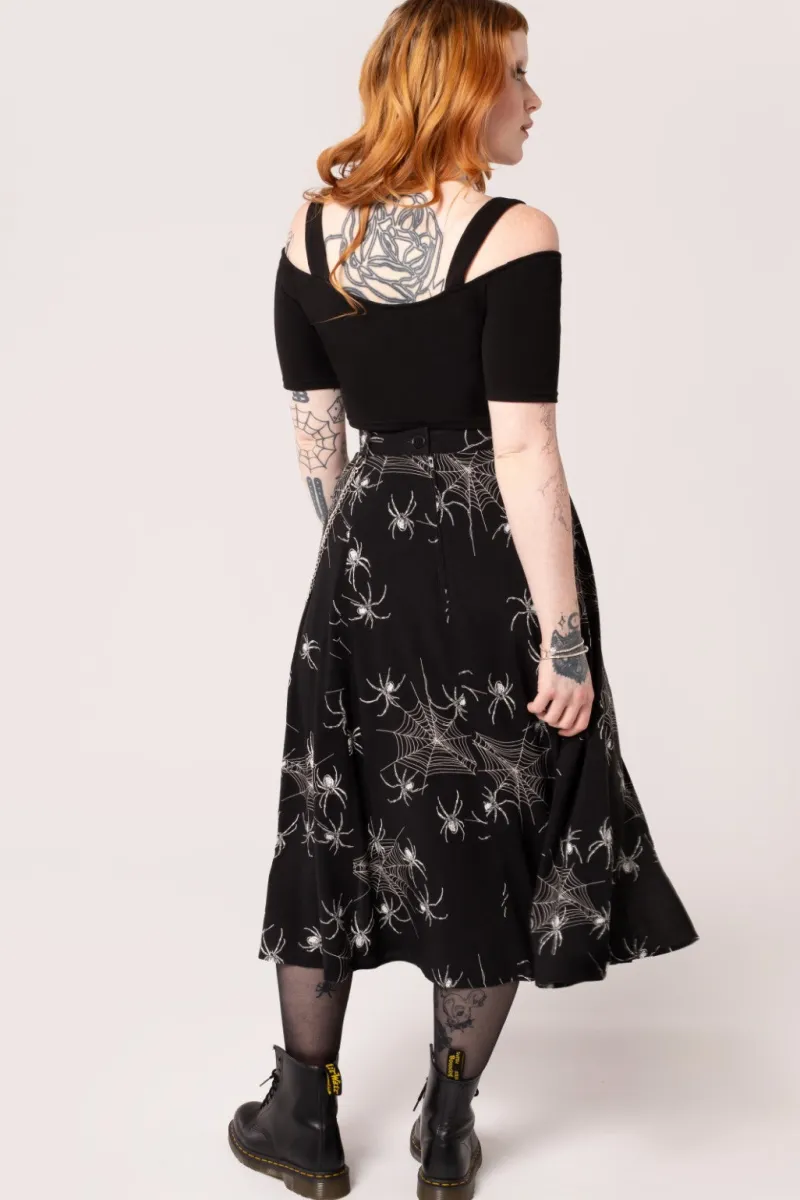 Hell Bunny Grungy Spider Skirt Black Discount