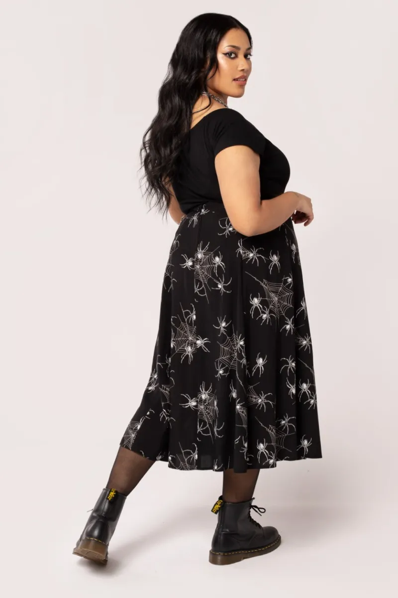 Hell Bunny Grungy Spider Skirt Black Discount