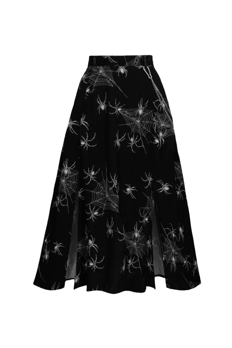Hell Bunny Grungy Spider Skirt Black Discount