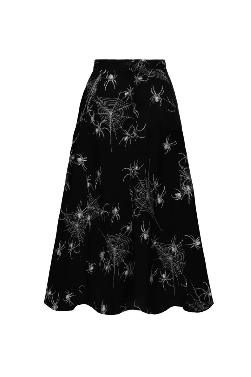 Hell Bunny Grungy Spider Skirt Black Discount