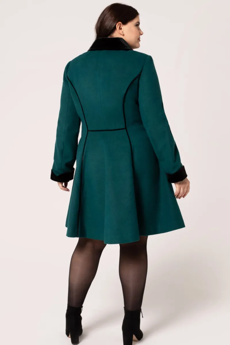 Hell Bunny Harper Coat Green New