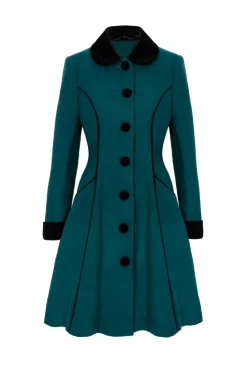 Hell Bunny Harper Coat Green New