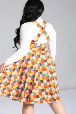 Hell Bunny Hawthorn Pinafore Dress MultiColour Hot