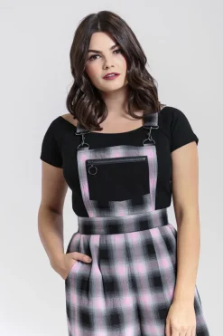Hell Bunny Hayley Dungarees Pink Sale