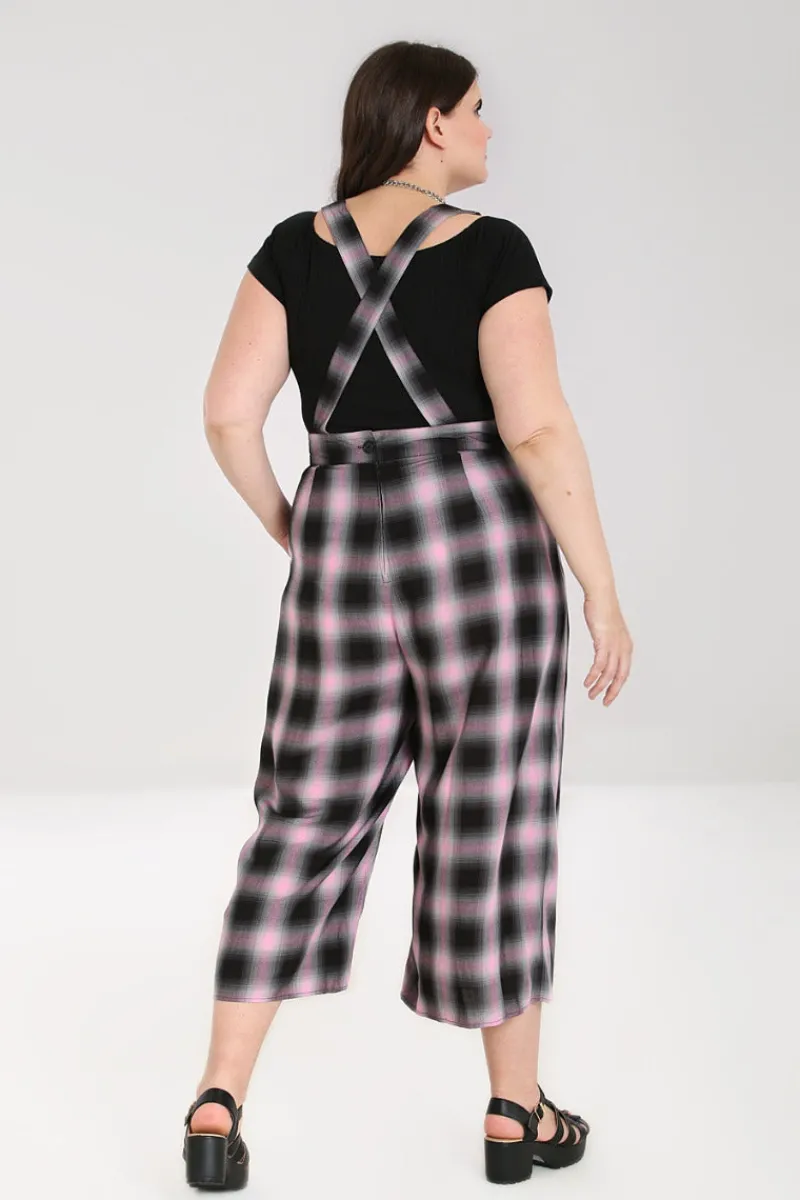 Hell Bunny Hayley Dungarees Pink Sale