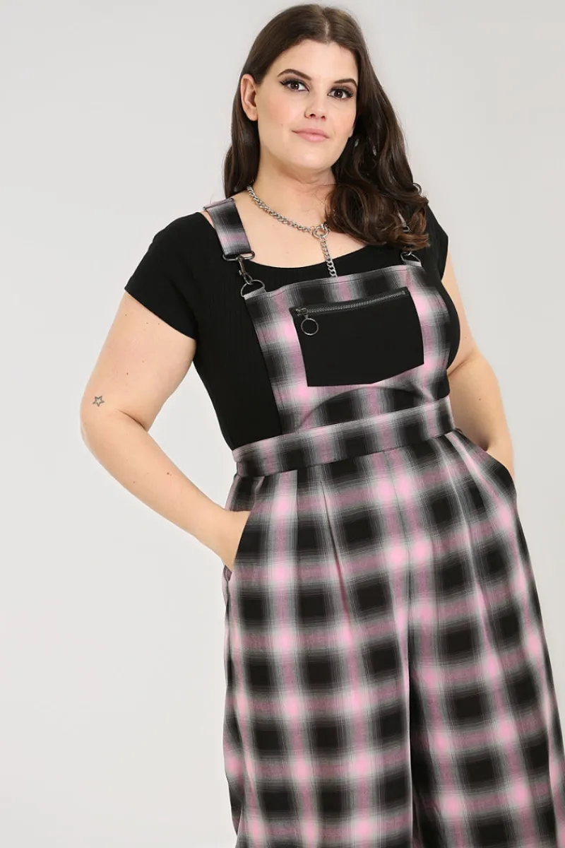 Hell Bunny Hayley Dungarees Pink Sale