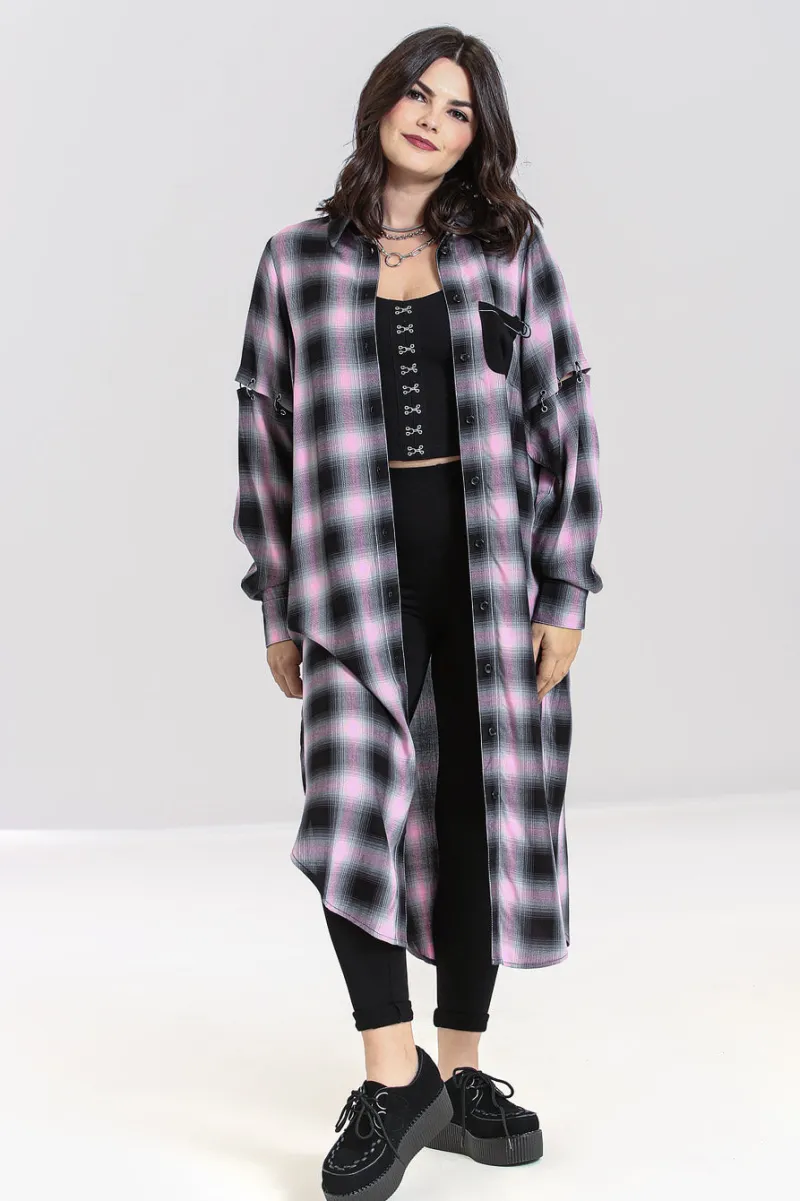 Hell Bunny Hayley Shirt Dress Pink Online