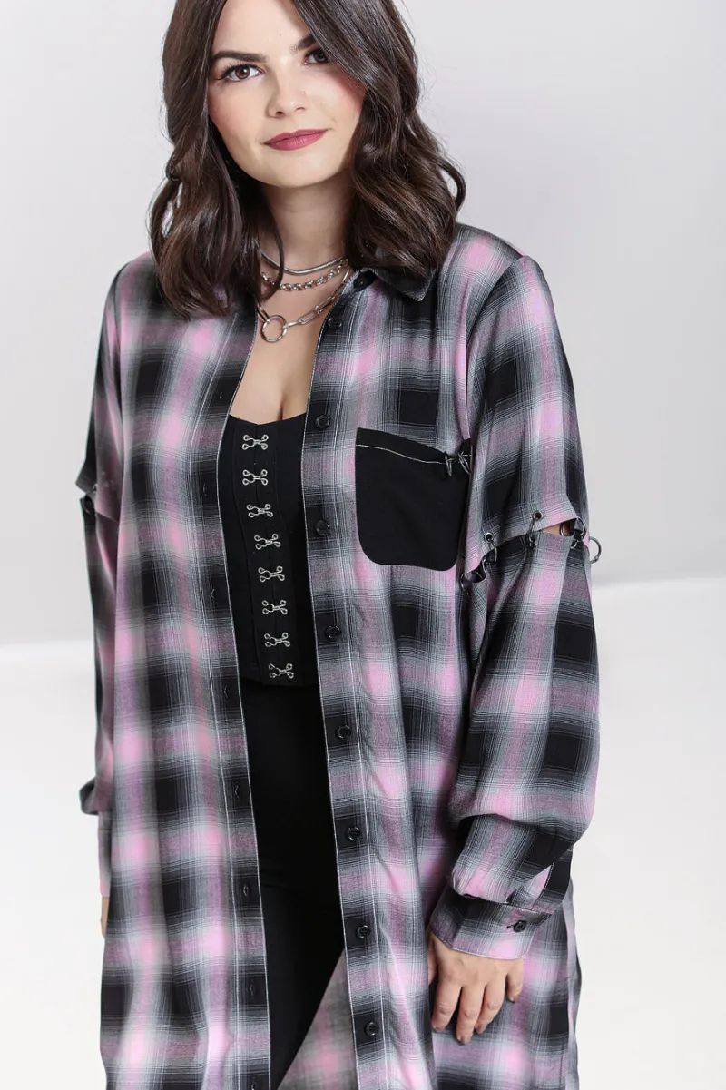 Hell Bunny Hayley Shirt Dress Pink Online