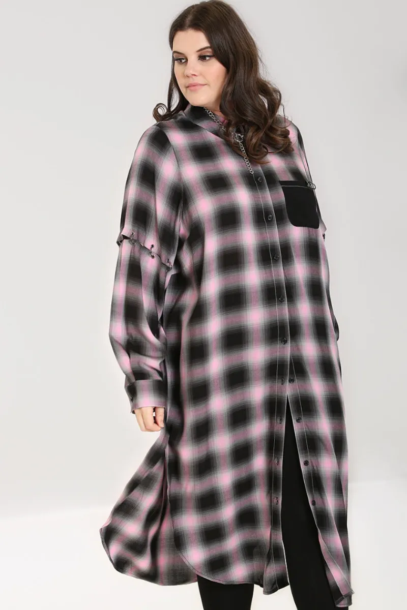 Hell Bunny Hayley Shirt Dress Pink Online