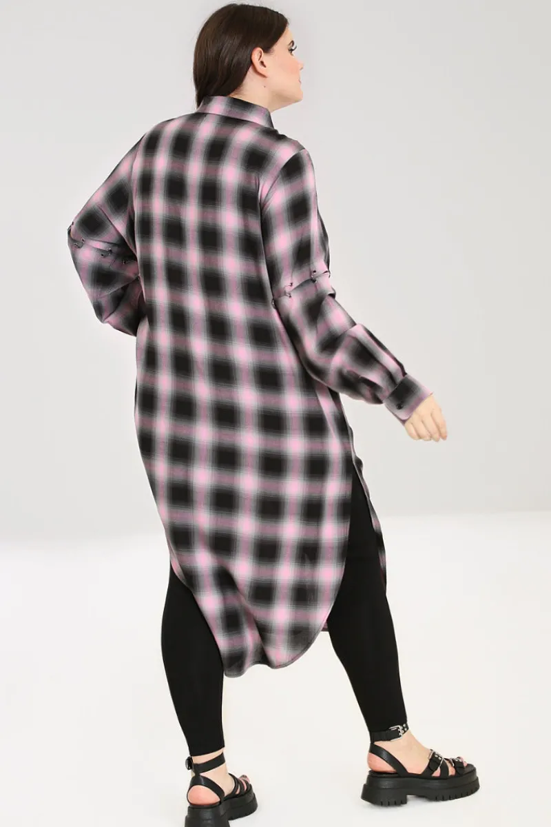 Hell Bunny Hayley Shirt Dress Pink Online