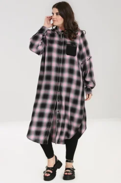 Hell Bunny Hayley Shirt Dress Pink Online