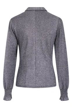 Hell Bunny Haze Blouse Silver Discount