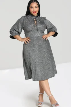Hell Bunny Haze Mid Dress Silver