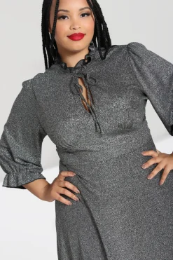 Hell Bunny Haze Mid Dress Silver