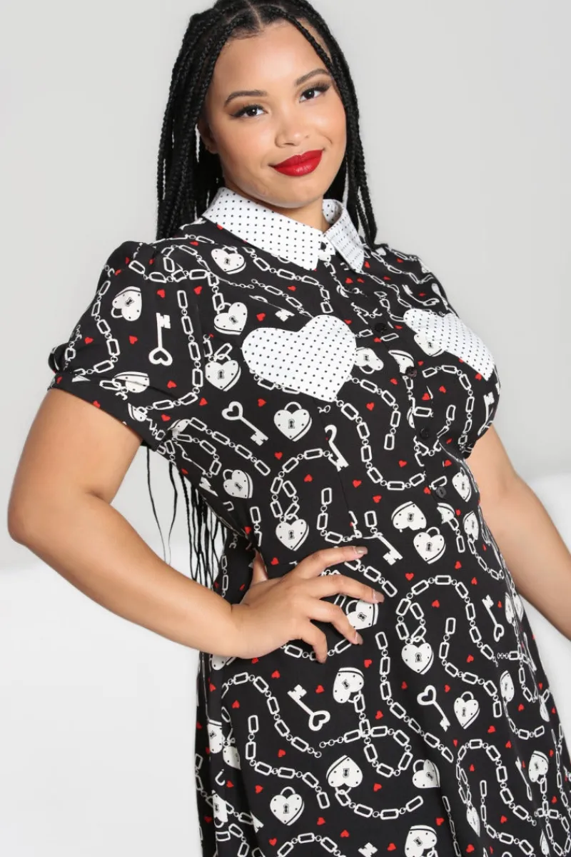 Hell Bunny Heart Lock Mini Dress Black Best