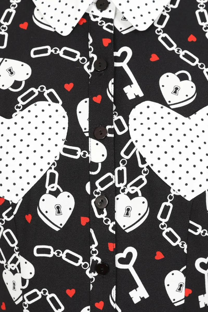 Hell Bunny Heart Lock Mini Dress Black Best